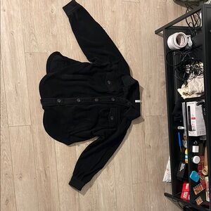 Zenana Outfitters Black Utility Jacket with Quilted Design